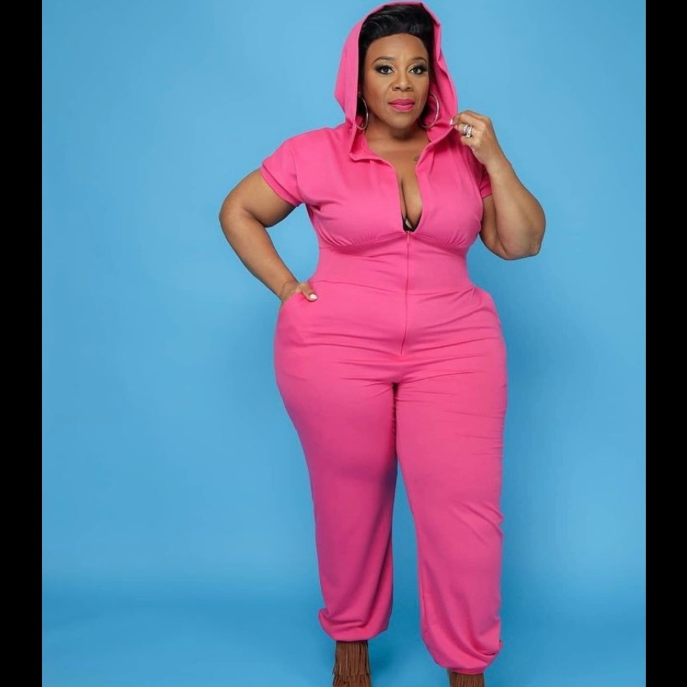 Beautiful Pink Hooded Jumpsuit